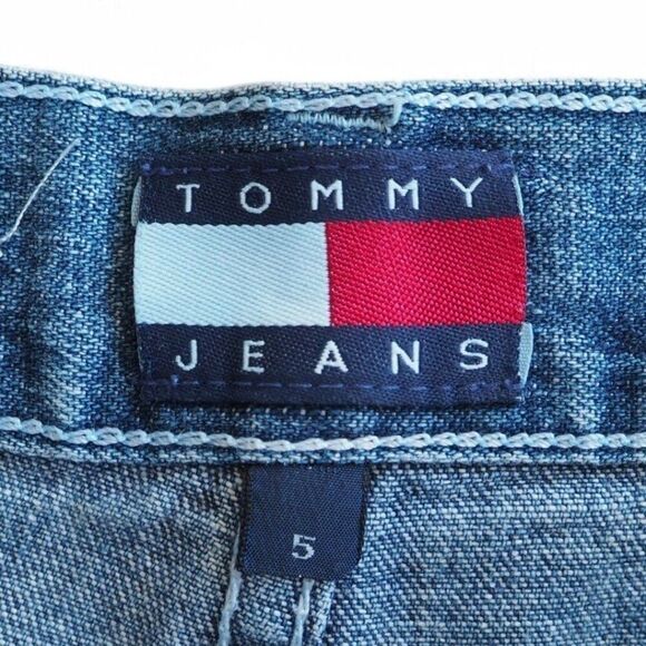 Tommy Jeans Vintage Y2K Button Fly Cargo Knees Jeans Medium Wash Junior 5 - Picture 3 of 11
